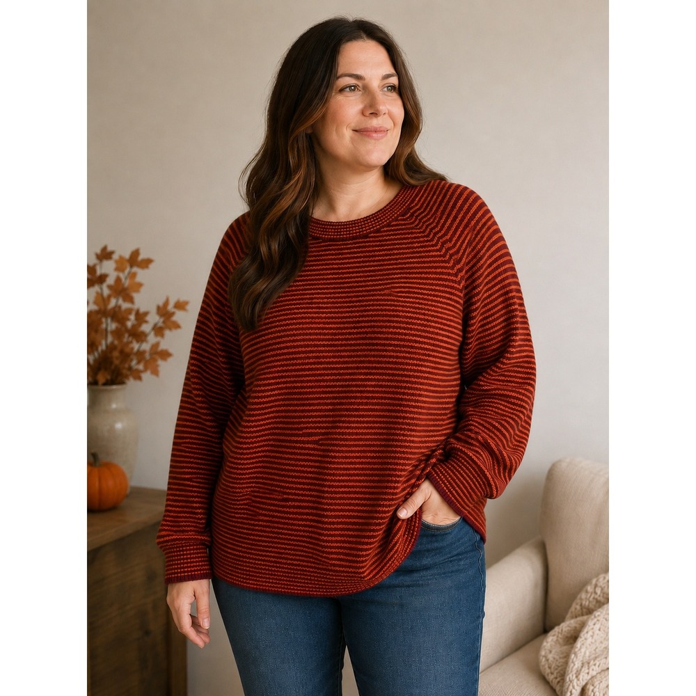 L.K. Bennett Designer Sweater Womens XL Rust Raglan Autumn Winter London Brand
